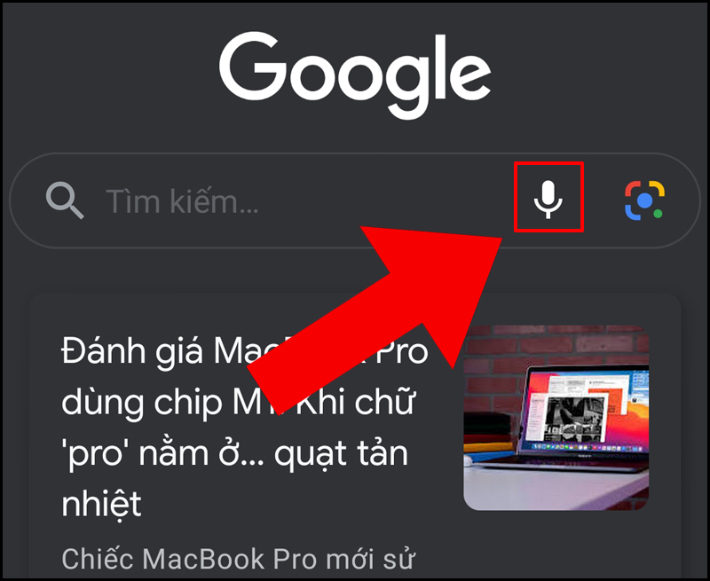 Bật t&igrave;m kiếm bằng giọng n&oacute;i của Google